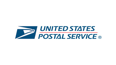 Logo of the United States Postal Service featuring a stylized white eagle head in profile within a blue rectangle, alongside blue text reading 'UNITED STATES POSTAL SERVICE' with a red line beneath 'UNITED STATES'.
